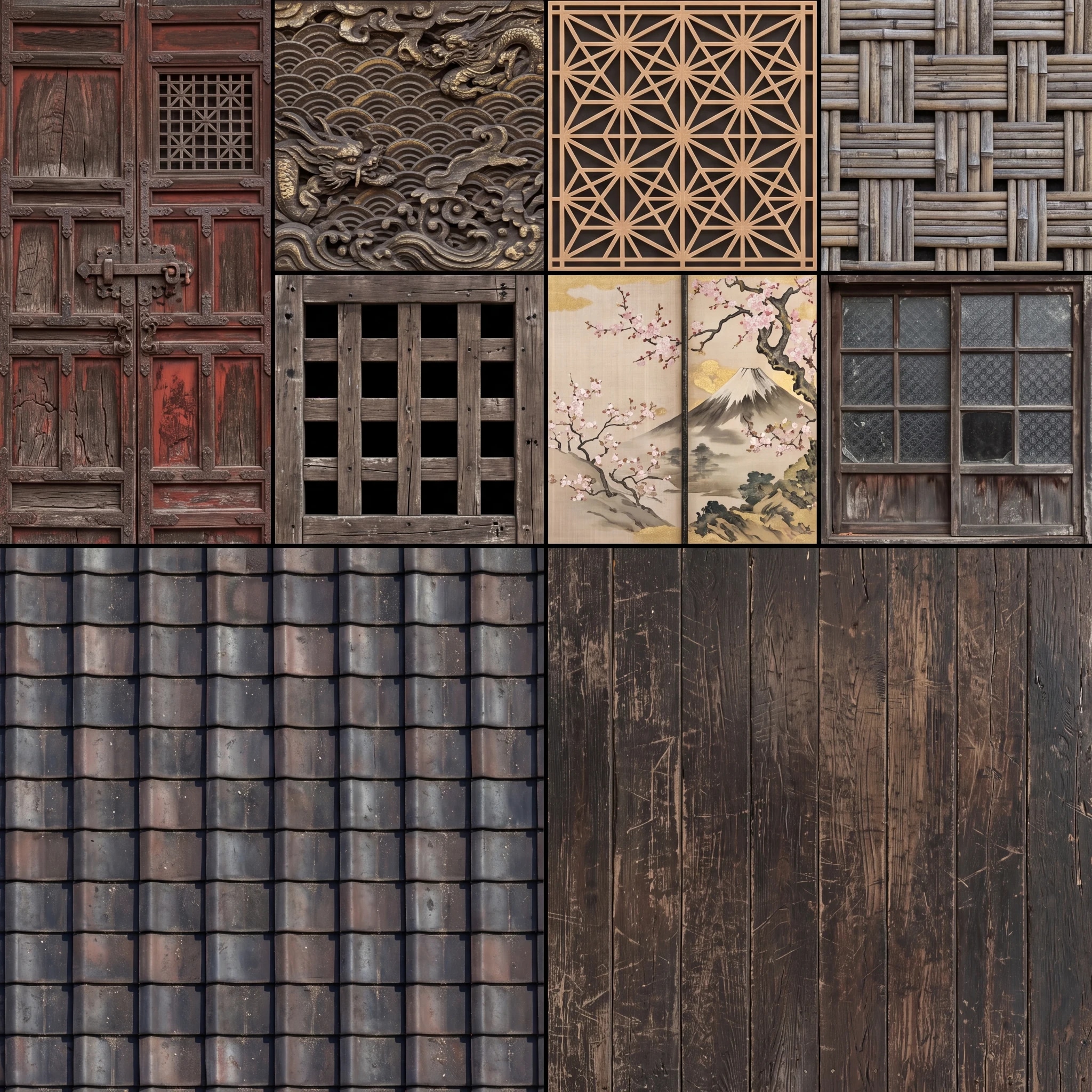 AAA Photorealistic trim sheet texture atlas